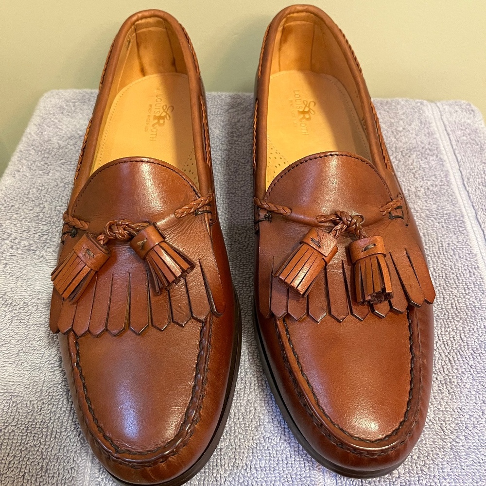 NWB - Louis & Roth men's brown slip on shoe, size 13 D